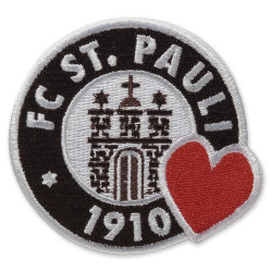 FC St. Pauli Aufnäher - Logo Herz - 8 x 7.5 cm - Aufbügler Patch