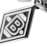 Borussia Mönchengladbach Schlüsselanhänger - 3D UEFA-Pokal mit Logo Charm - silbern Anhänger BMG
