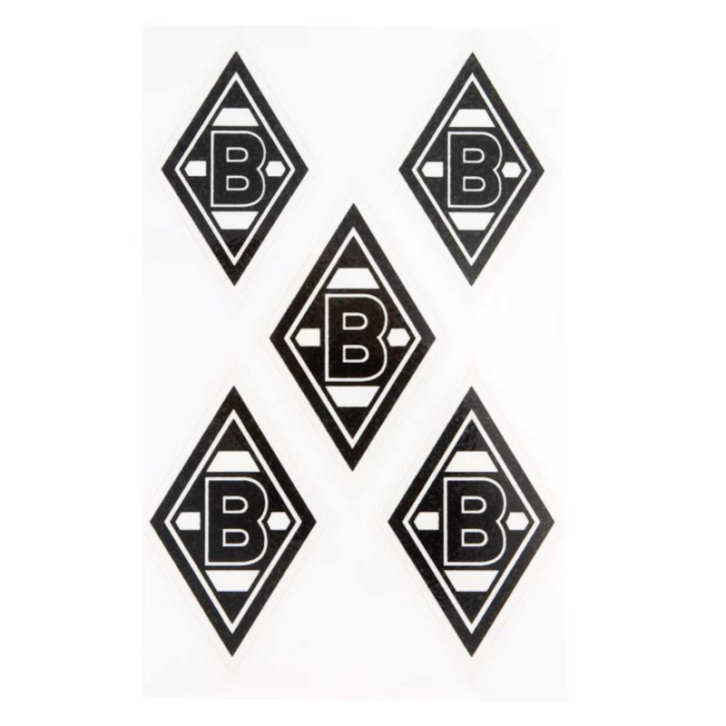 Borussia Mönchengladbach Leuchtsticker-Set - Raute - 5tlg Aufkleberkarte nachtleuchtend Aufkleber Sticker BMG