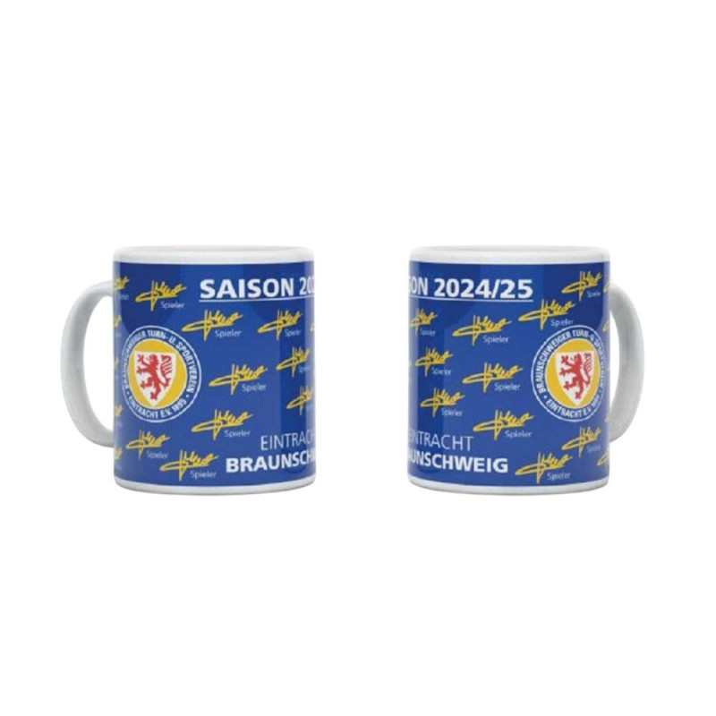 Eintracht Braunschweig Tasse - Signatur 2024/25 - Kaffeetasse Unterschriften BTSV