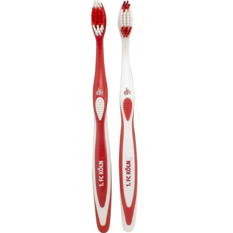 1. FC Köln Zahnbürste 2er Set medium rot-weiß toothbrush