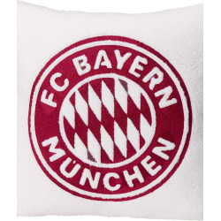 FC Bayern München Kissen - Logo - weiß | Sherpa | 45 x 45 cm | Dekokissen FCB