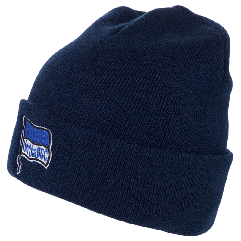 Hertha BSC Berlin Kinder Mütze - Fahne navy - Beanie Wintermütze Strickmütze HBSCB
