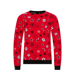FC Bayern München Kinder Schlafanzug Rot Allover Pyjama langarm FCB - Gr. 116
