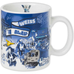 Hertha BSC Berlin Tasse - Buddy Bär - Kaffeetasse blau-weiß HBSCB