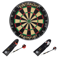 Eintracht Frankfurt Dartscheibe ⌀ 45 cm im Set mit 2 x 3 Pfeilen und Flights | Dart-Set SGE