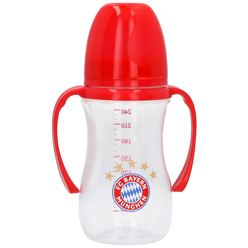 FC Bayern München Baby Trinkflasche Logo mit Haltegriff |  Babytrinkflasche | Nuckelflasche | Flasche FCB