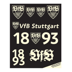VfB Stuttgart Leuchtsticker 8tlg Aufkleberkarte nachtleuchtend Aufkleber Sticker