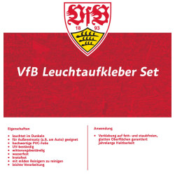 VfB Stuttgart Leuchtsticker 8tlg Aufkleberkarte nachtleuchtend Aufkleber Sticker