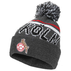 1. FC Köln Bommelmütze - Retro Reflective - anthrazit meliert Mütze mit Bommel | Strickmütze