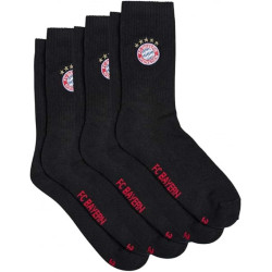 FC Bayern München Crew Socken 3er-Set Größe: 39-42 schwarz 5-Sterne-Sticklogo FCB