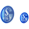 FC Schalke 04 Aufkleber Lentikular blau - Ein Leben lang -  2er Set S04 Autoaufkleber mit Wechselbild