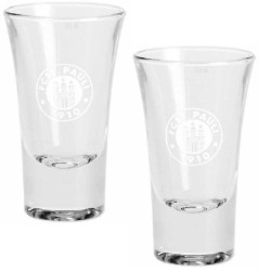FC St. Pauli Schnapsglas 2er-Set - Logo weiß - Glas shot glases