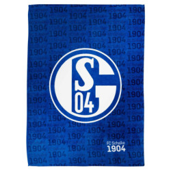 FC Schalke 04 Decke Flanellfleece Allover Schriftzüge | 150 x 200 cm | Kuscheldecke  S04