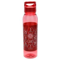 FC Bayern München Trinkflasche - Signature - 2024/25 rot/transparent Tritan Flasche Unterschriften FCB