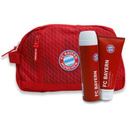 FC Bayern München 3tlg Pflegeset - Kulturbeutel mit  Deodorant & Duschgel - FCB