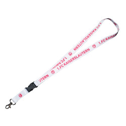 1. FC Kaiserslautern Schlüsselband mit abnehmbarem Schlüsselanhänger | Weiß | Lanyard | Keyholder FCK