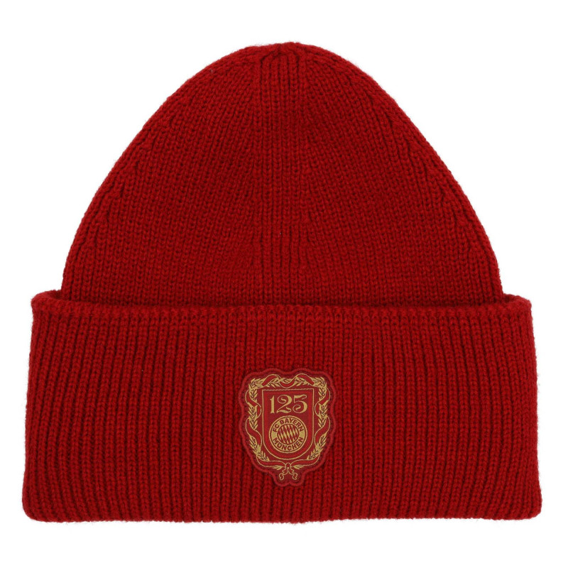 FC Bayern München Mütze - 125 Jahre - Rot | Strickmütze mit Umschlag FCB