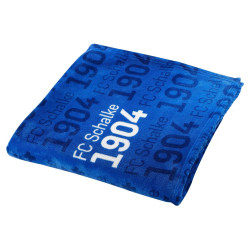 FC Schalke 04 Decke Flanellfleece Allover Schriftzüge | 150 x 200 cm | Kuscheldecke  S04