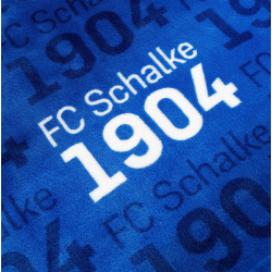 FC Schalke 04 Decke Flanellfleece Allover Schriftzüge | 150 x 200 cm | Kuscheldecke  S04