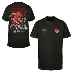 FC Bayern München Kinder T-Shirt Schriftzüge - Jamal Musiala - Gr. 128 schwarz Shirt FCB