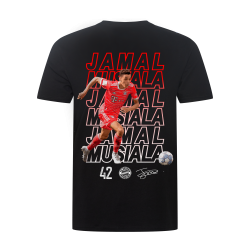 FC Bayern München T-Shirt Schriftzüge - Jamal Musiala - Größe XXL schwarz Shirt FCB