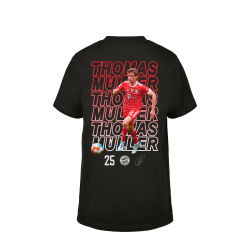 FC Bayern München Kinder T-Shirt Schriftzüge - Thomas Müller - Größe 128 schwarz Shirt FCB