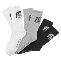 FC Schalke 04 Socken - FCS04 - 3er Set | weiß-grau-schwarz | Strumpf S04