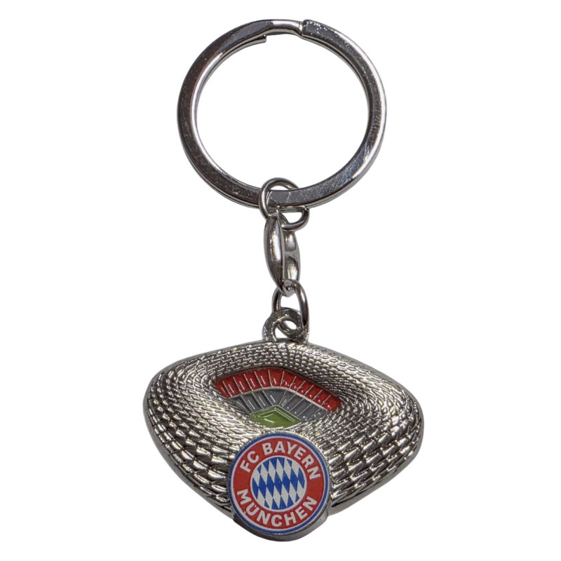 FC Bayern München Schlüsselanhänger - Arena silber - Metall Anhänger Stadion FCB