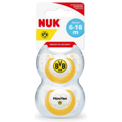 Borussia Dortmund NUK Schnuller 2er Set - Minifan - BVB-Schnullerset 6-18 Monate