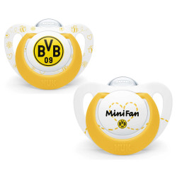 Borussia Dortmund NUK Schnuller 2er Set - Minifan - BVB-Schnullerset 6-18 Monate