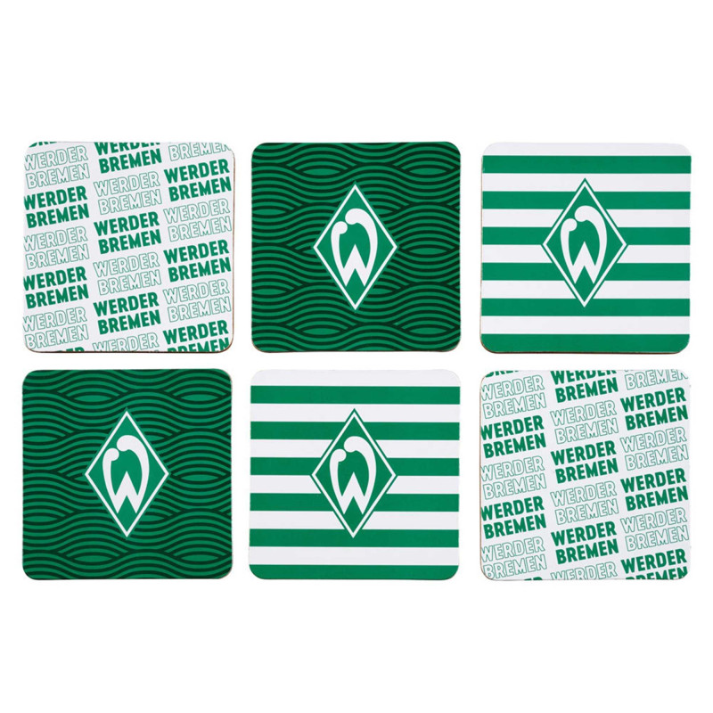 SV Werder Bremen Korkuntersetzer 6er Set grün-weiß | Untersetzer