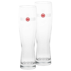 Eintracht Frankfurt Weizenbierglas - 1899 - 2er Set | Glas | 0,5 Liter | Bierglas | Weizenglas | SGE