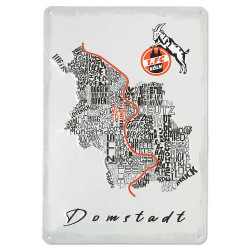 1. FC Köln Blechschild - Em Parkveedel - 20 x 30 cm | Schild | Stadtplan | Metallschild
