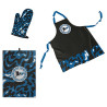 DSC Arminia Bielefeld Grillset  3-teilig schwarz-weiß-blau | Schürze | Handtuch | Handschuh