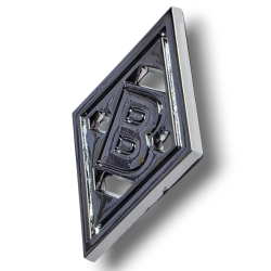 Borussia Mönchengladbach Aufkleber - 3D Chromlogo - silber | Sticker | Autoaufkleber BMG