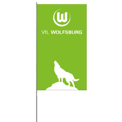 VfL Wolfsburg Hissfahne - Heulender Wolf - Hochformat | 175 x 300 cm | XXL Fahne | Flagge