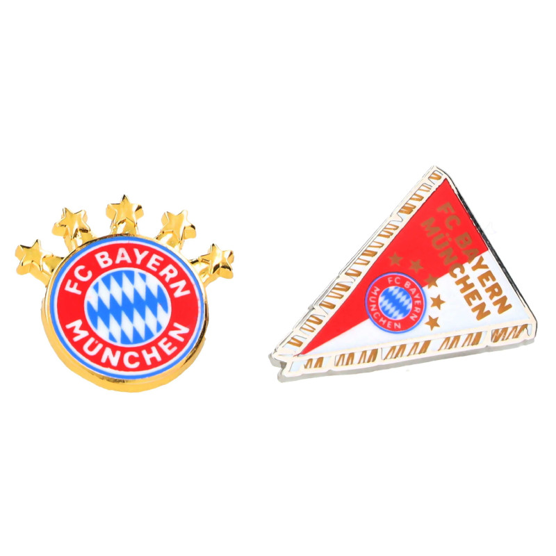 FC Bayern München Pin 2er Set - Logo & Wimpel - Anstecker FCB
