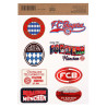 FC Bayern München Aufkleberkarte - Auswärtsfahrt  - 16 Einzelsticker auf 2 Bögen | Aufkleber FCB