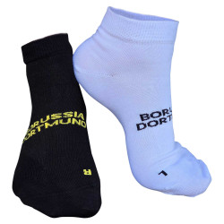 Borussia Dortmund Sneaker Socken - 2er Set - weiß | schwarz BVB 09