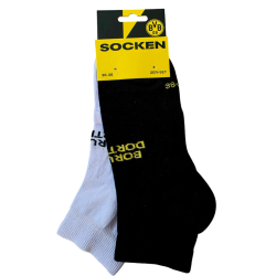 Borussia Dortmund Sneaker Socken - 2er Set - weiß | schwarz BVB 09