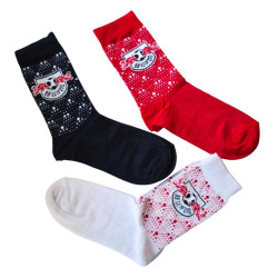RB Leipzig Socken - Dots - 3er Set rot-weiß-dunkelblau RBL - Gr. 35-38 Bis 39-42