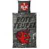 1. FC Kaiserslautern Bettwäsche - Mauer - Anthrazit | 135 x 200 cm | Baumwolle | Reißverschluss | FCK