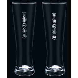 VfL Wolfsburg Weizenglas - Logohistorie - 2er Set | Bierglas 0,5l | Glas