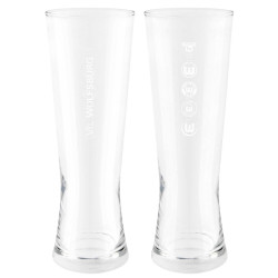 VfL Wolfsburg Weizenglas - Logohistorie - 2er Set | Bierglas 0,5l | Glas