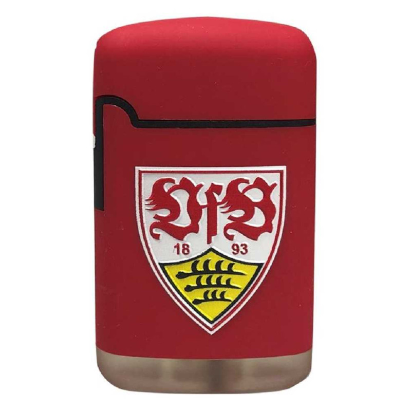 VfB Stuttgart Sturmfeuerzeug - Rubber rot - Jet Feuerzeug Lighter