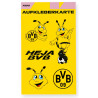 Borussia Dortmund Aufkleberkarte - Emma - 5tlg Aufkleber | Stickerkarte Kids | Sticker | BVB 09