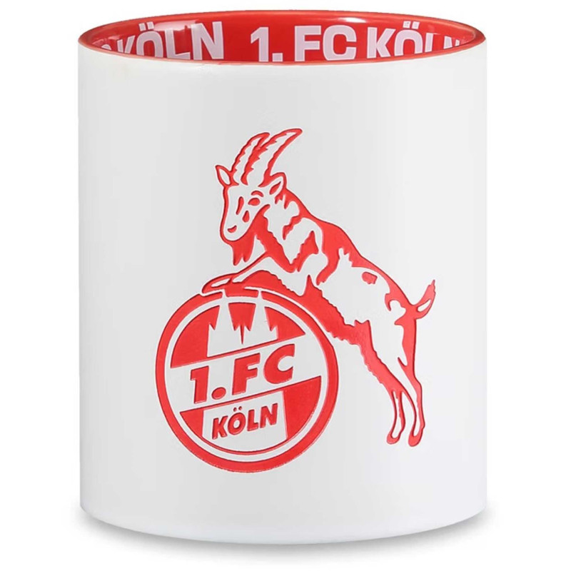 1. FC Köln Tasse - Logo Prägung - weiß | mit Innendekor | Kaffeetasse | Becher