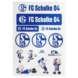 FC Schalke 04  Aufkleberbogen A5 mit 14 Einzelstickern Aufkleberkarte S04