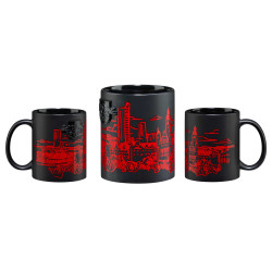 RB Leipzig Tasse - Skyline Platine - schwarz-rot | Kaffeetasse | Becher | RBL